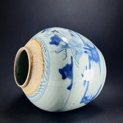 Qing Dynasty Daoguang Blue White Porcelain Ginger Jar