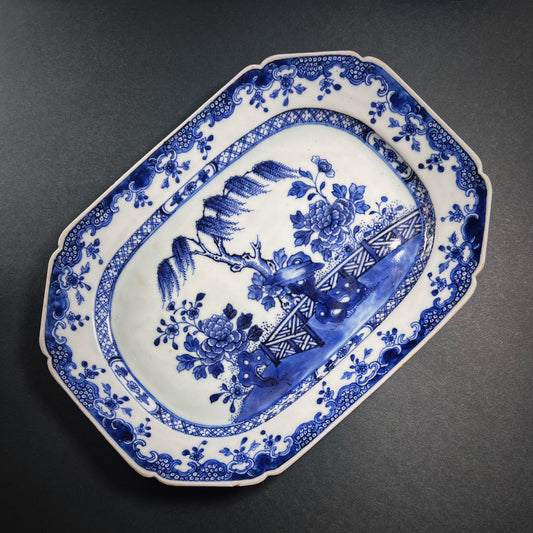 Qing Dynasty Qianlong Blue White Porcelain Charger