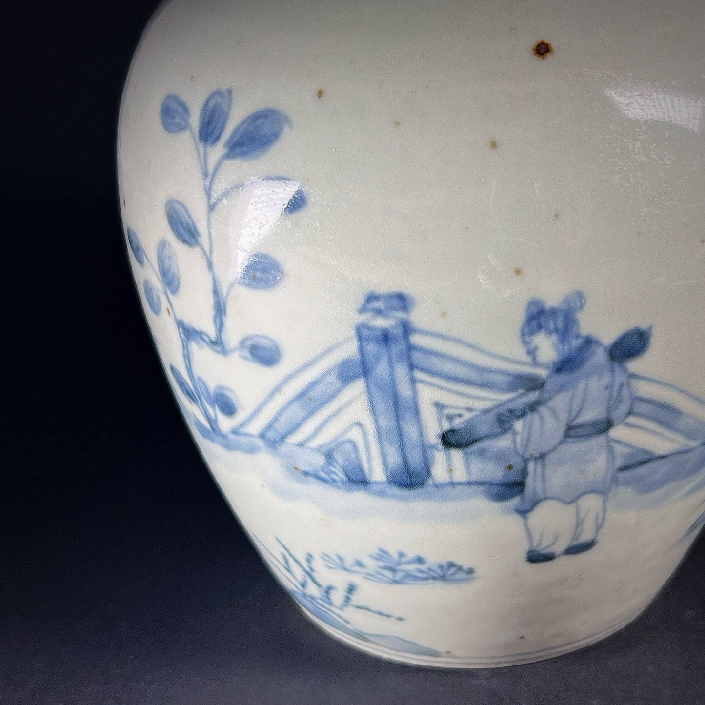 Qing Dynasty Qianlong Blue White Porcelain Jar