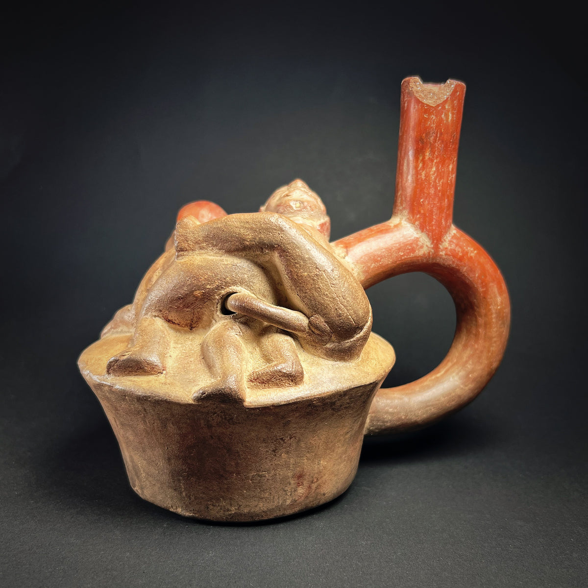 Moche Stirrup Spout Vessel with Erotic Scene