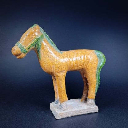 Ming Dynasty Sancai Glazed Pottery Tomb Figure of Horse