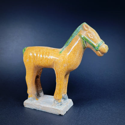 Ming Dynasty Sancai Glazed Pottery Tomb Figure of Horse