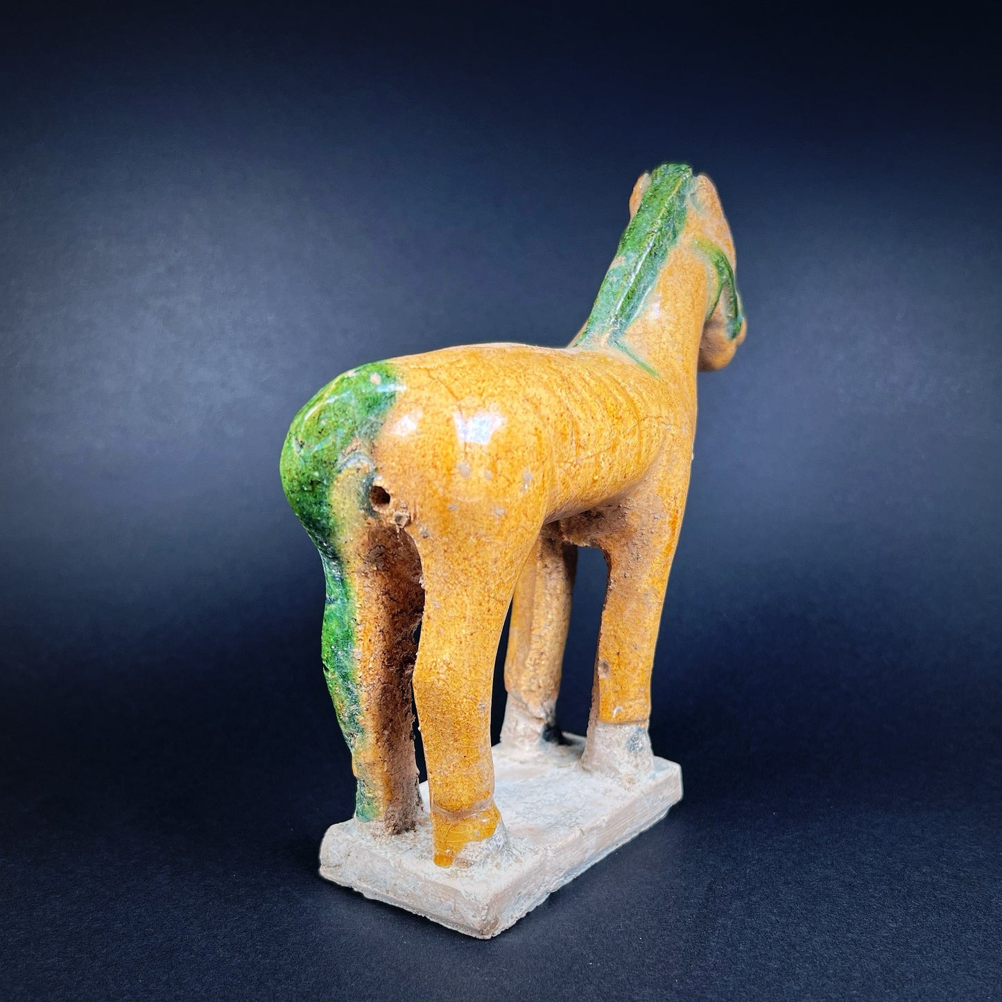 Ming Dynasty Sancai Glazed Pottery Tomb Figure of Horse