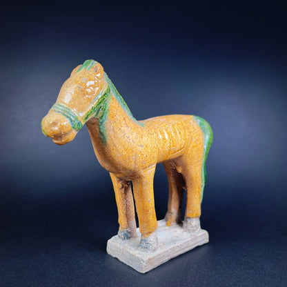 Ming Dynasty Sancai Glazed Pottery Tomb Figure of Horse