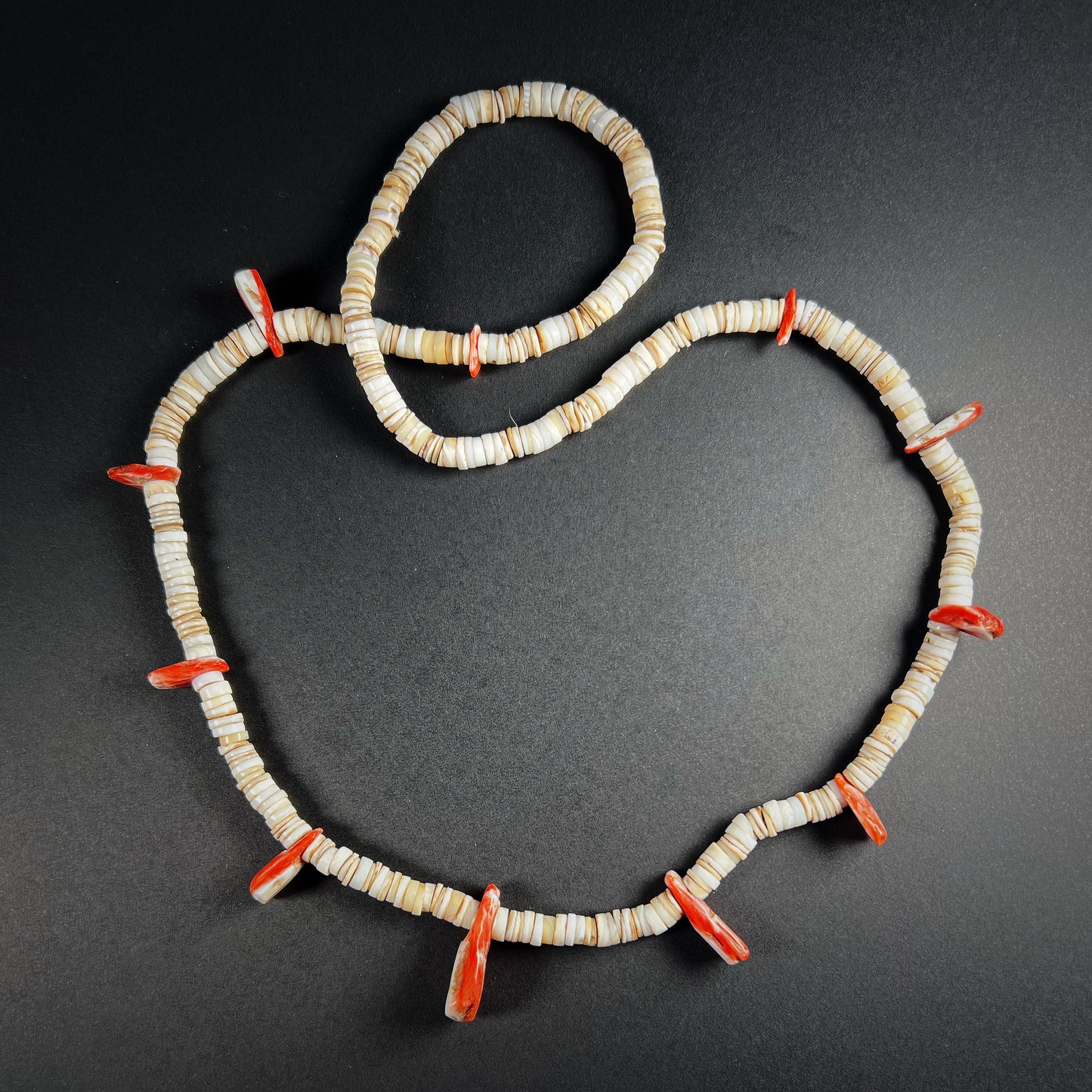 Early Native American Santo Domingo Pueblo Spondylus Heishi Necklace