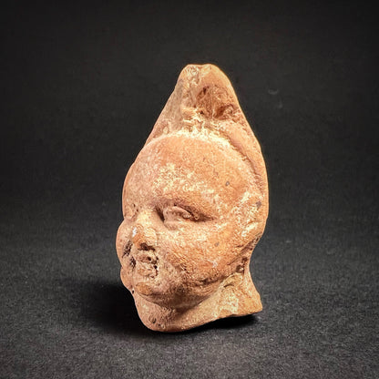 Romano-Egyptian Terracotta Head of the God Harpocrates