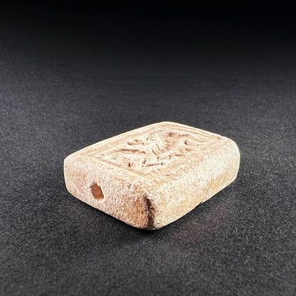 Mesopotamian Rectangular White Hard Stone Stamp Seal