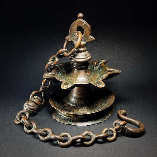 Indian Bronze Oil Lamp Thookku Vilakku