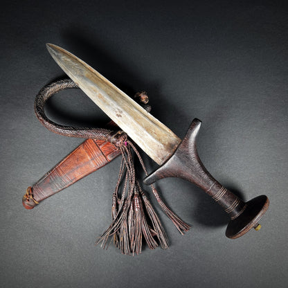 Sudanese Nuba or Fur Arm Dagger with Scabbard