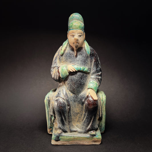 Ming Dynasty Glazed Pottery Tomb Attendant