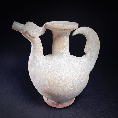 Thai Sawankhalok Celadon Glazed Miniature Hamsa Ritual Ewer (Kendi)