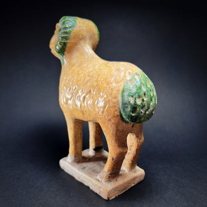 Ming Dynasty Sancai Glazed Pottery Tomb Figure of a Ram