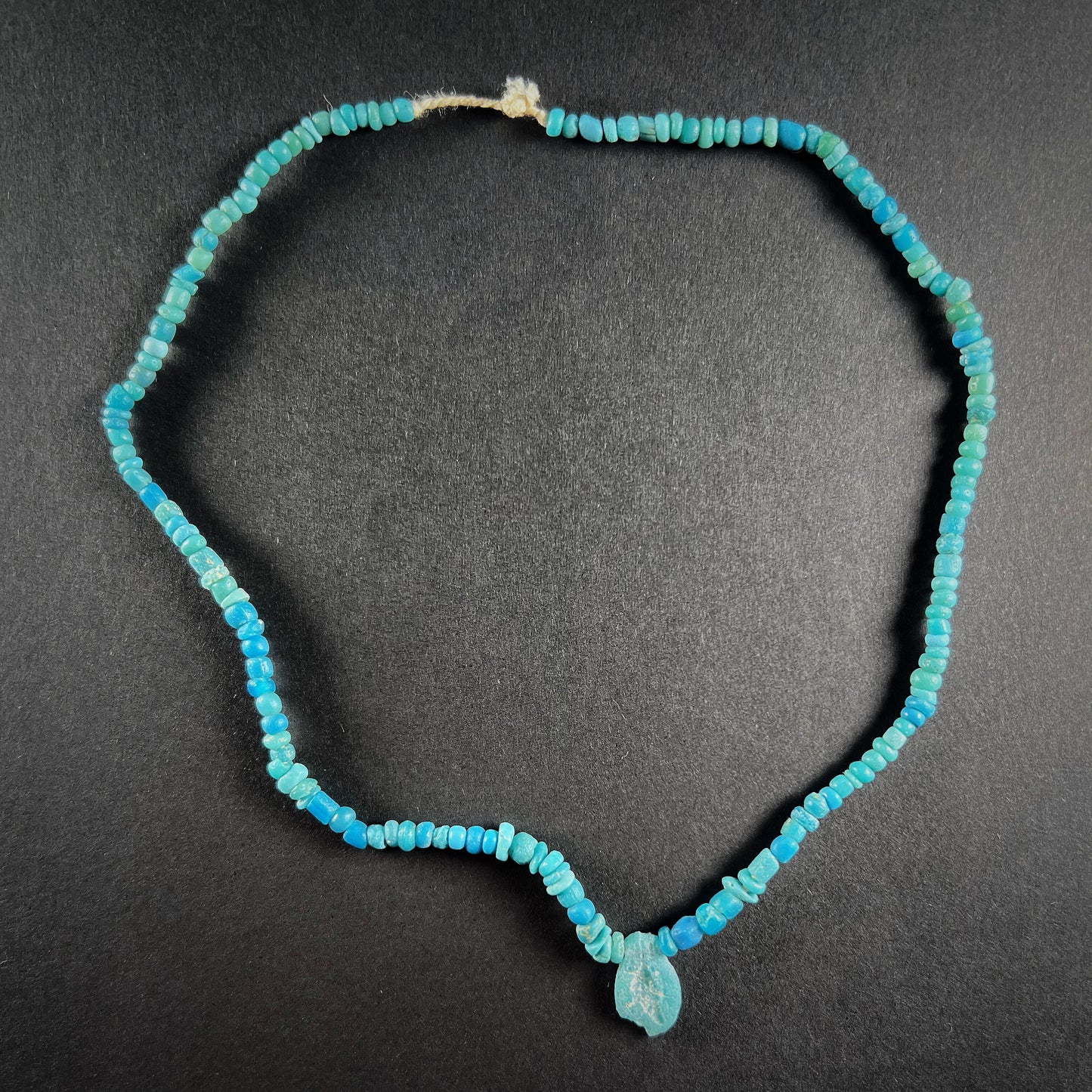 Roman Turquoise Glass Bead Strand