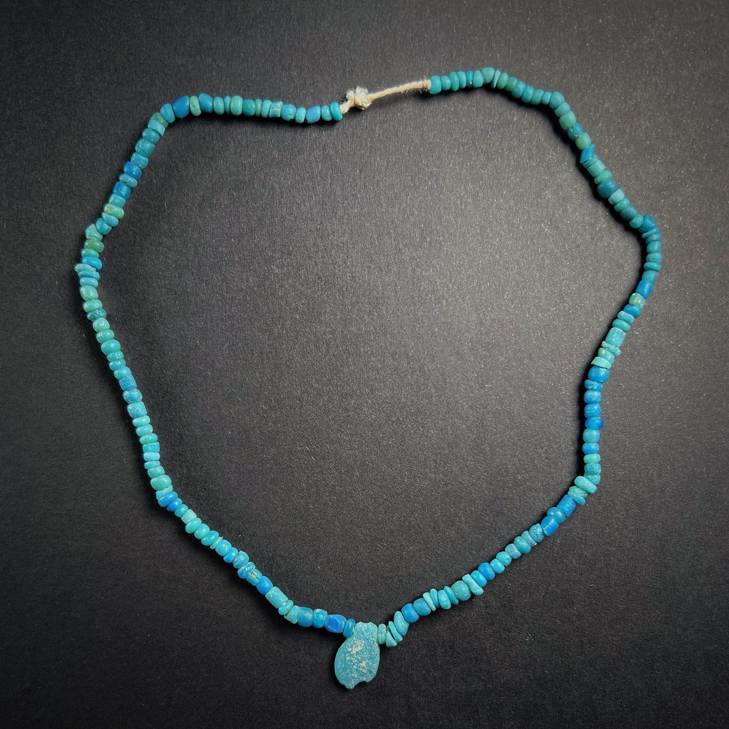 Roman Turquoise Glass Bead Strand