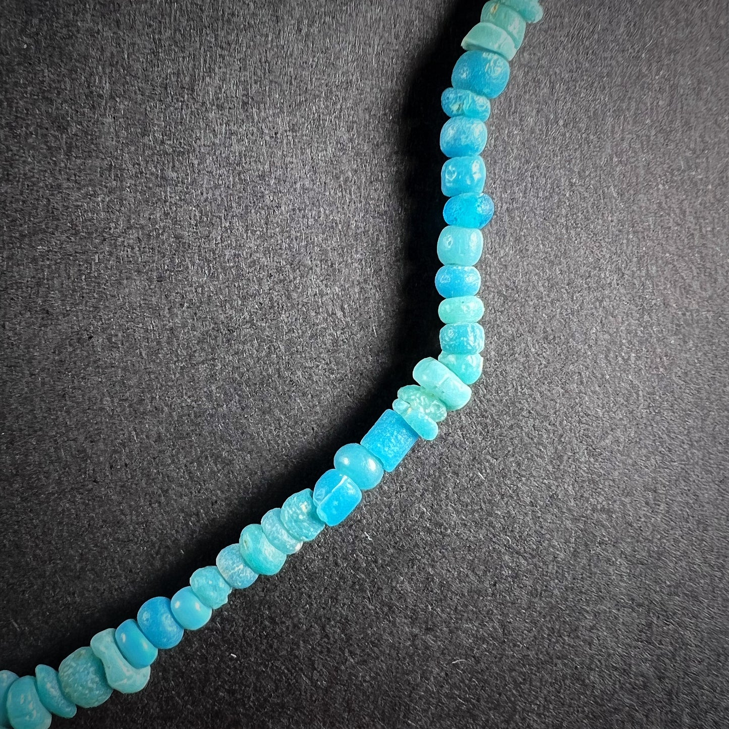 Roman Turquoise Glass Bead Strand