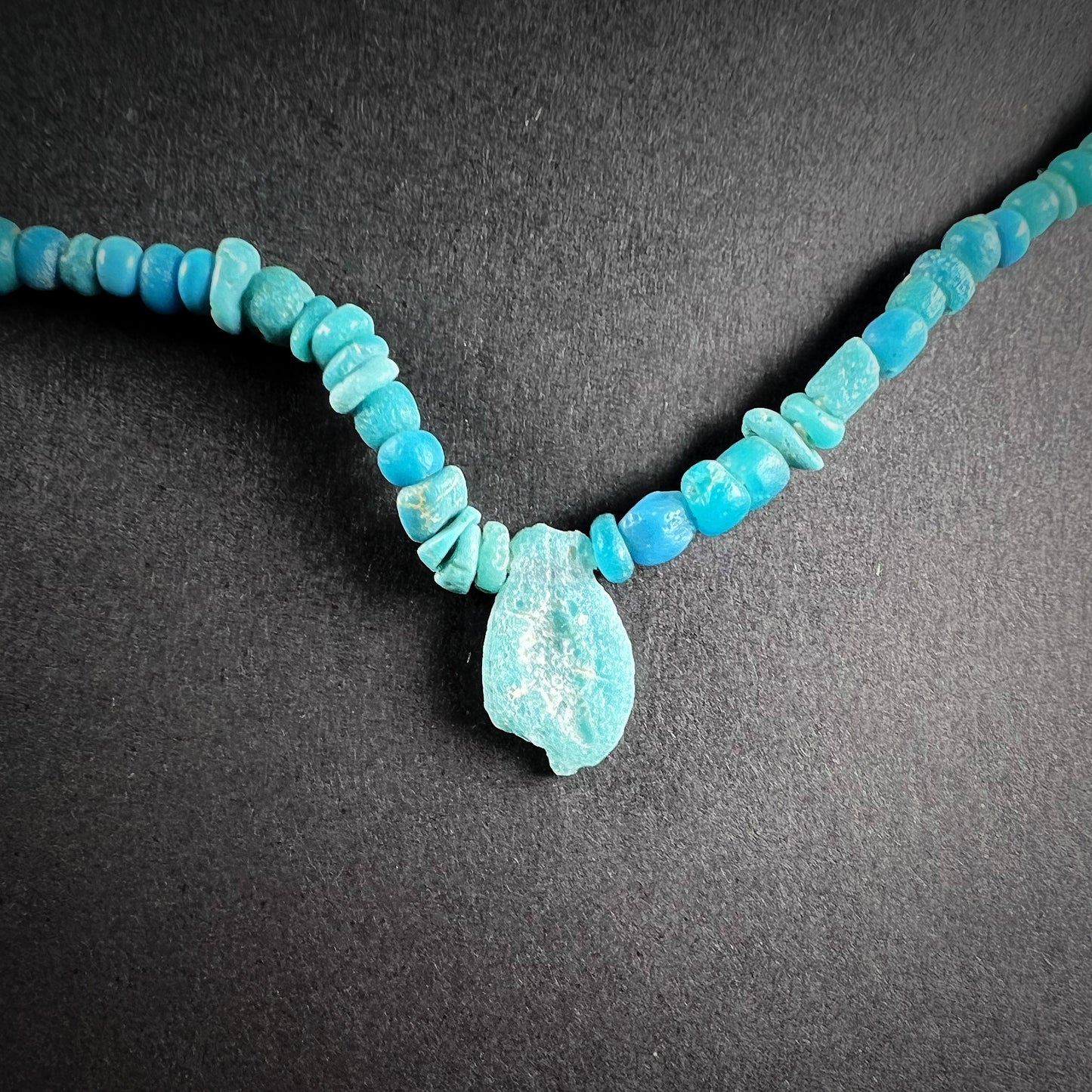 Roman Turquoise Glass Bead Strand