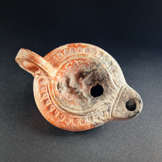 Roman Terracotta Oil Lamp with Pegasus Motif