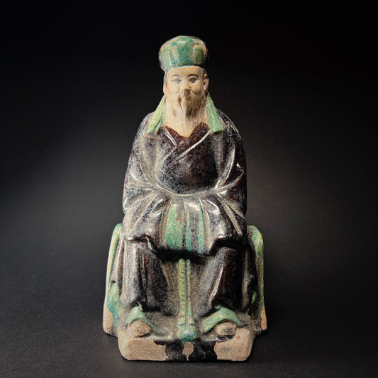 Ming Dynasty Fahua Decorated Biscuit Tomb Figure