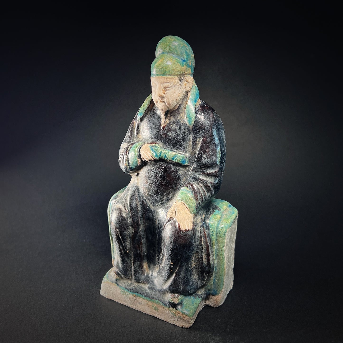 Ming Dynasty Glazed Pottery Tomb Attendant