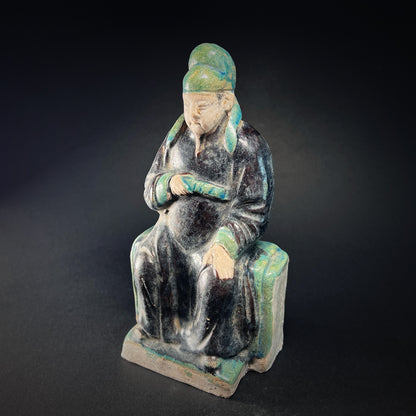Ming Dynasty Glazed Pottery Tomb Attendant