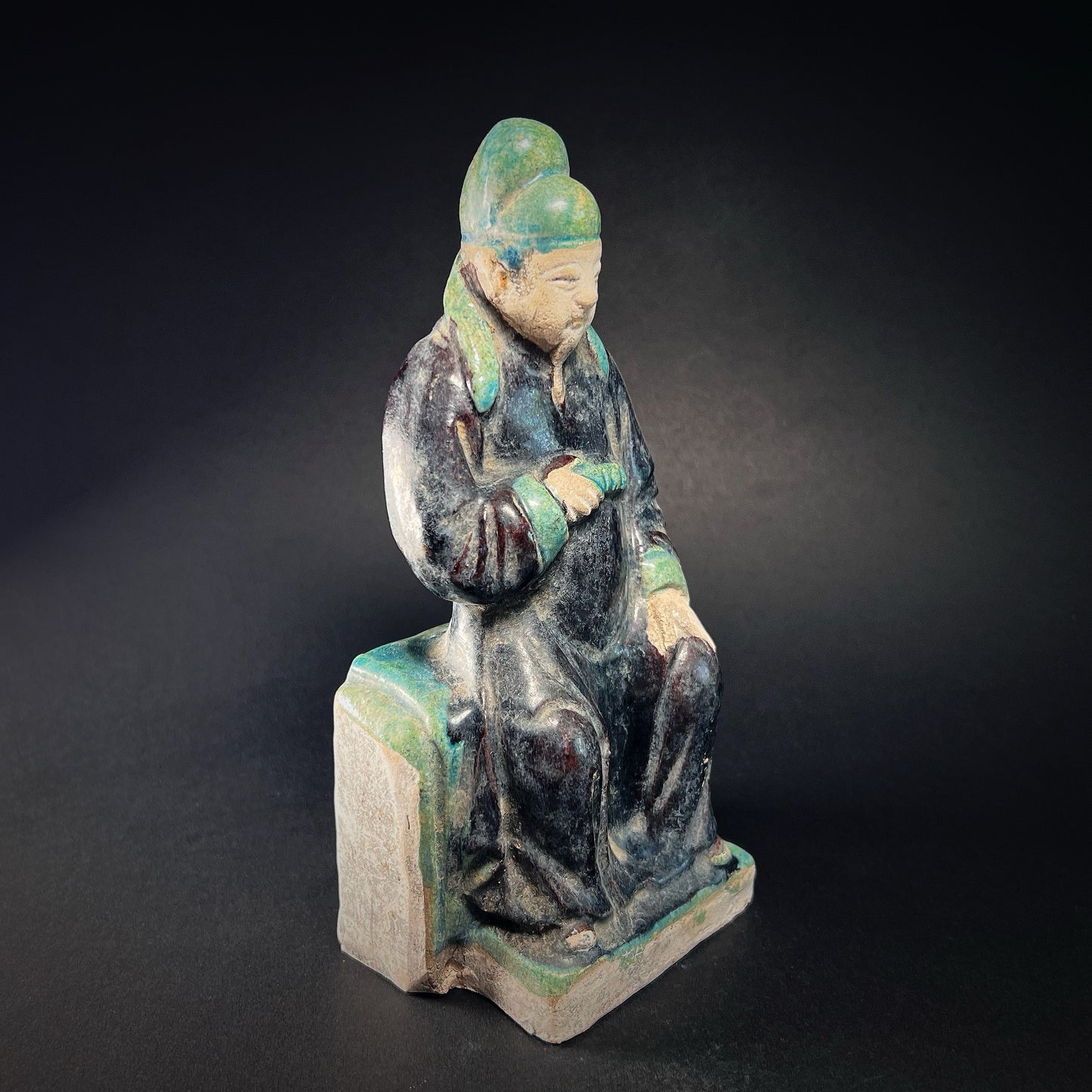 Ming Dynasty Glazed Pottery Tomb Attendant