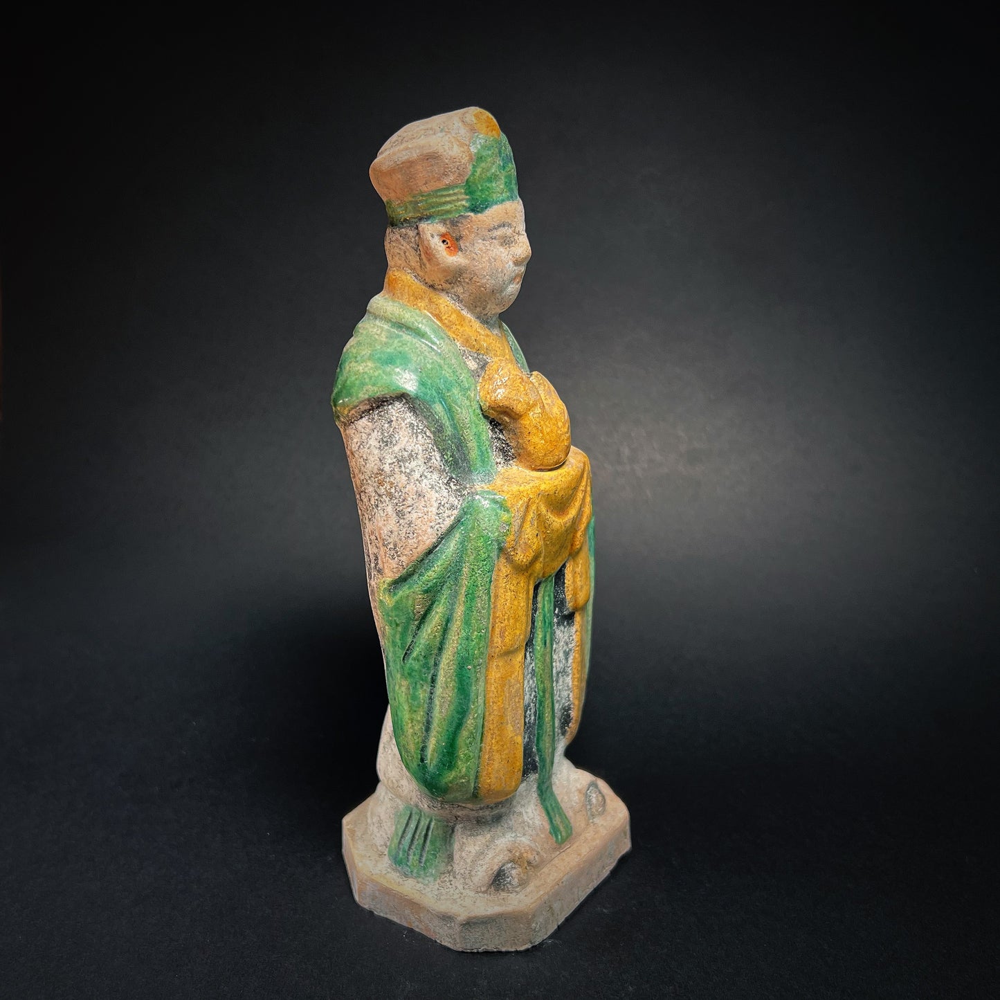 Ming Dynasty Glazed Pottery Tomb Attendant with Zodiac Animal