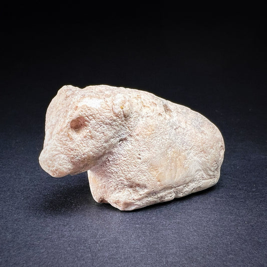 Mesopotamian White Stone Recumbent Bull Amulet
