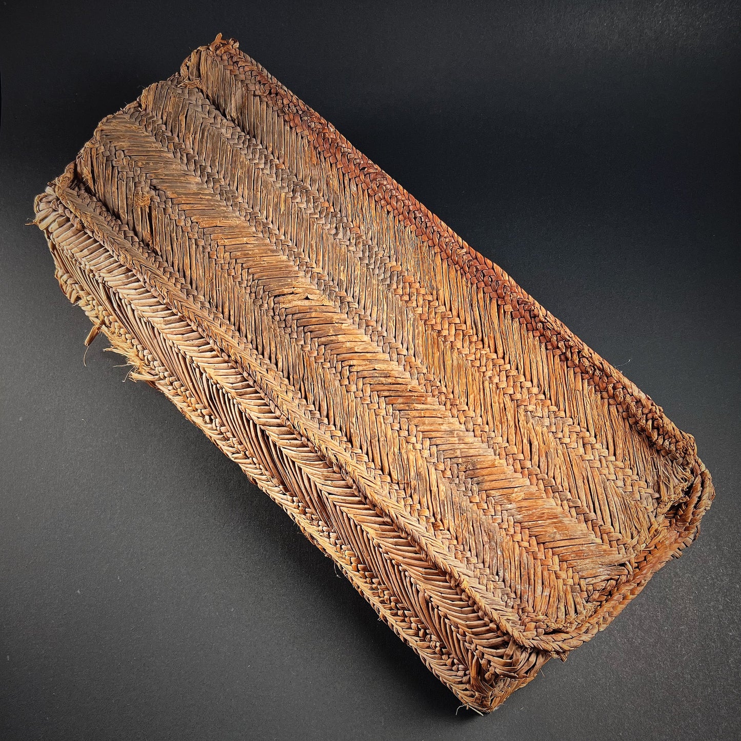 Chancay Weaving Basket with Weaving Implements