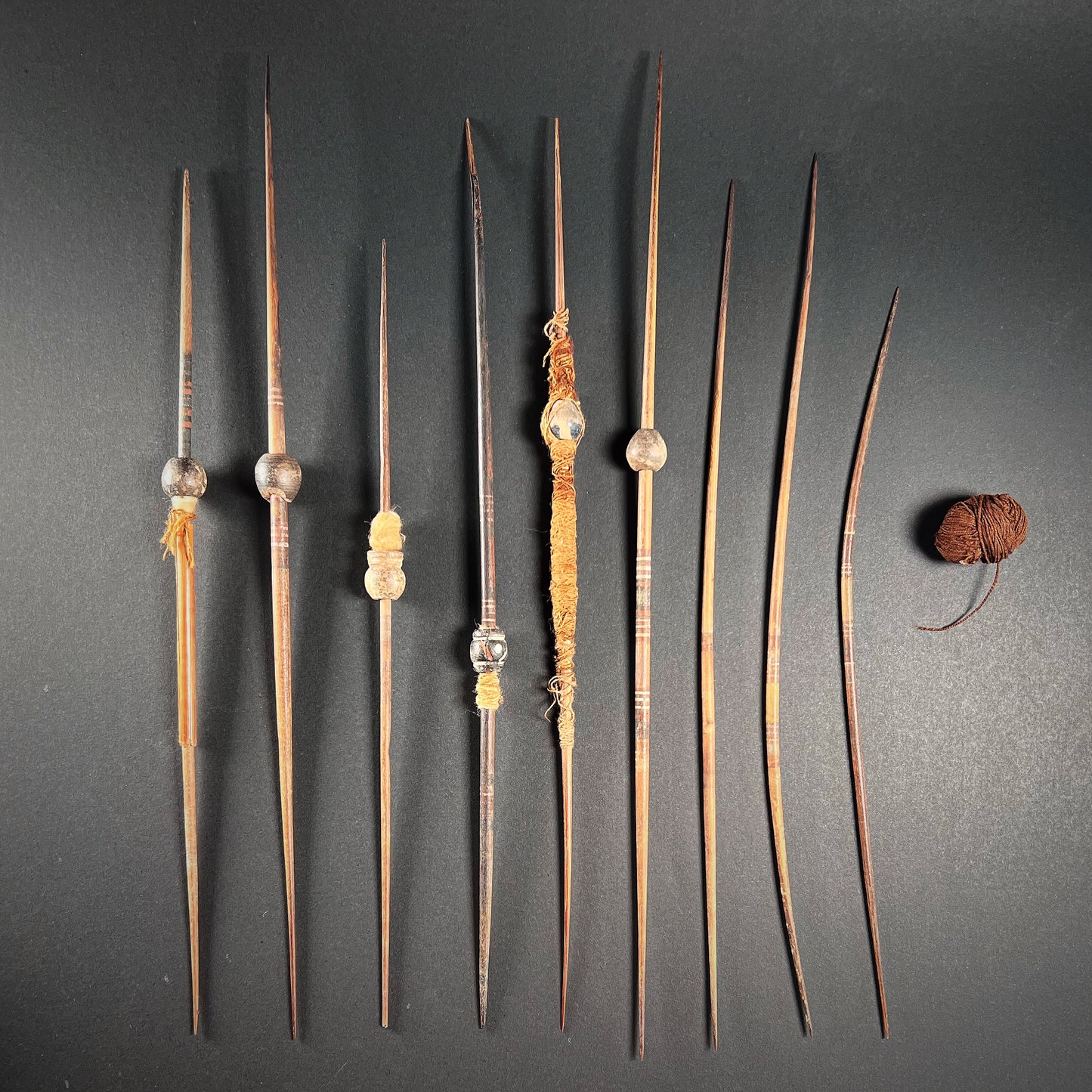 Chancay Weaving Basket with Weaving Implements
