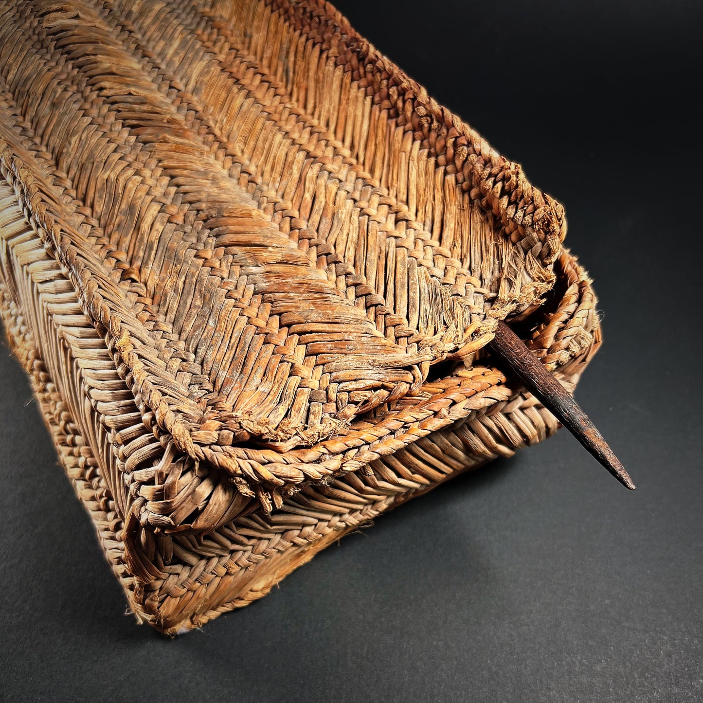Chancay Weaving Basket with Weaving Implements