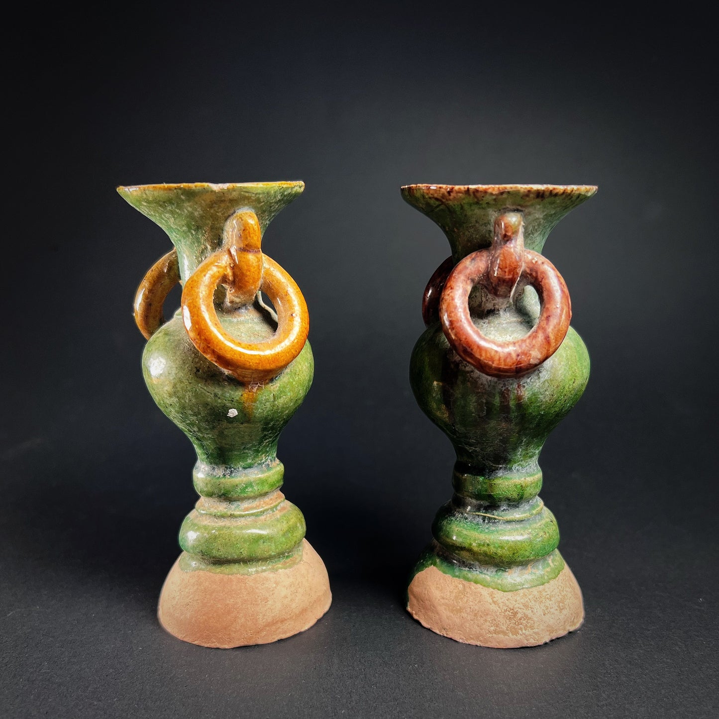Ming Dynasty Sancai-Glazed Miniature Offering Vases