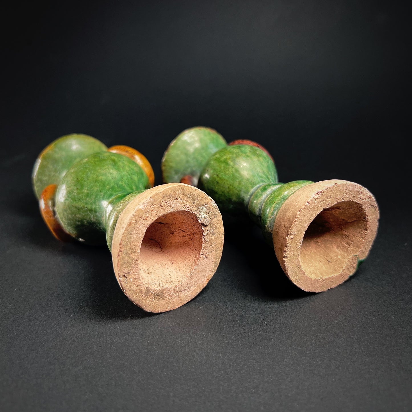 Ming Dynasty Sancai-Glazed Miniature Offering Vases