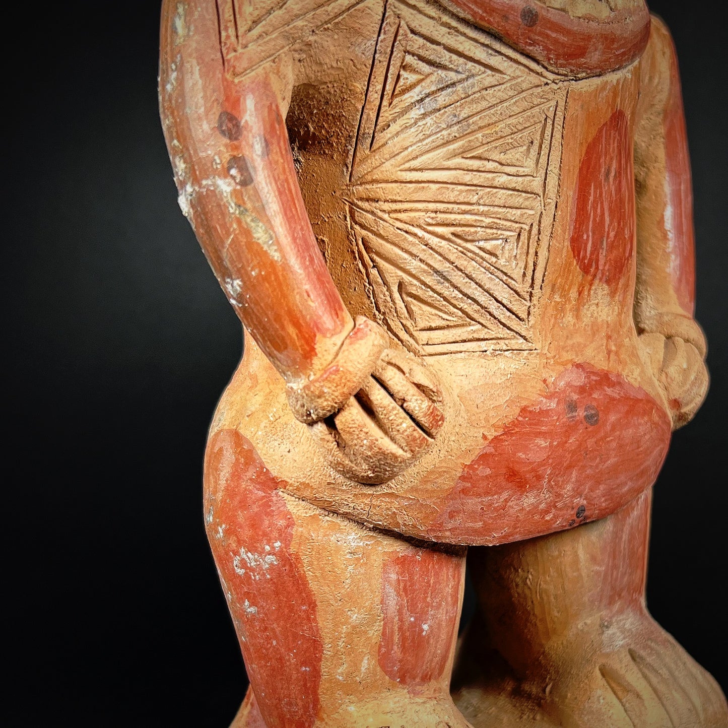 Manteño-Huancavilca Standing Male Terracotta Incensario