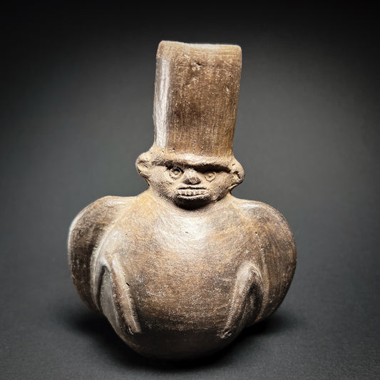 Chimú Blackware Anthropomorphic Figure Bottle