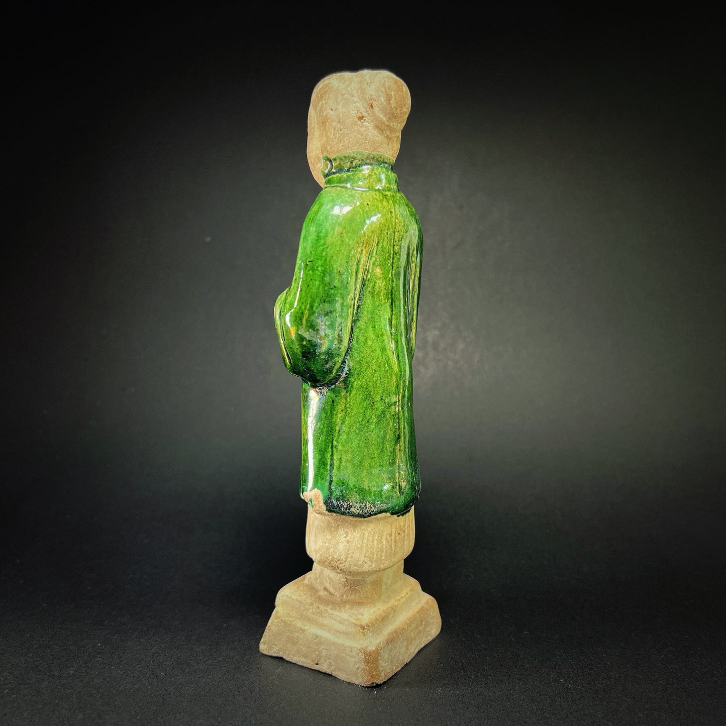 Ming Dynasty Green Glazed Pottery Female Tomb Attendant