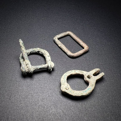 Viking Age or Medieval Bronze Clothing Buckles
