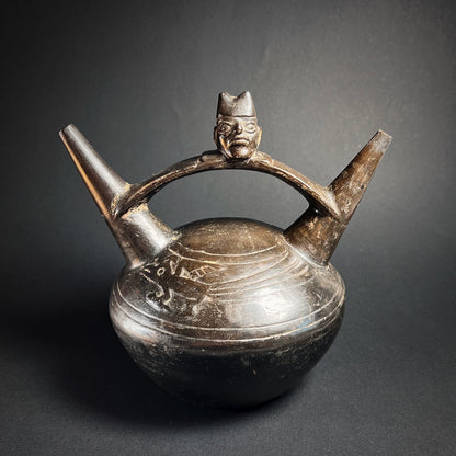 Lambayeque Blackware Double Spouted Vessel