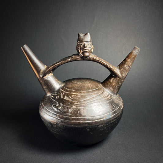 Lambayeque Blackware Double Spouted Vessel