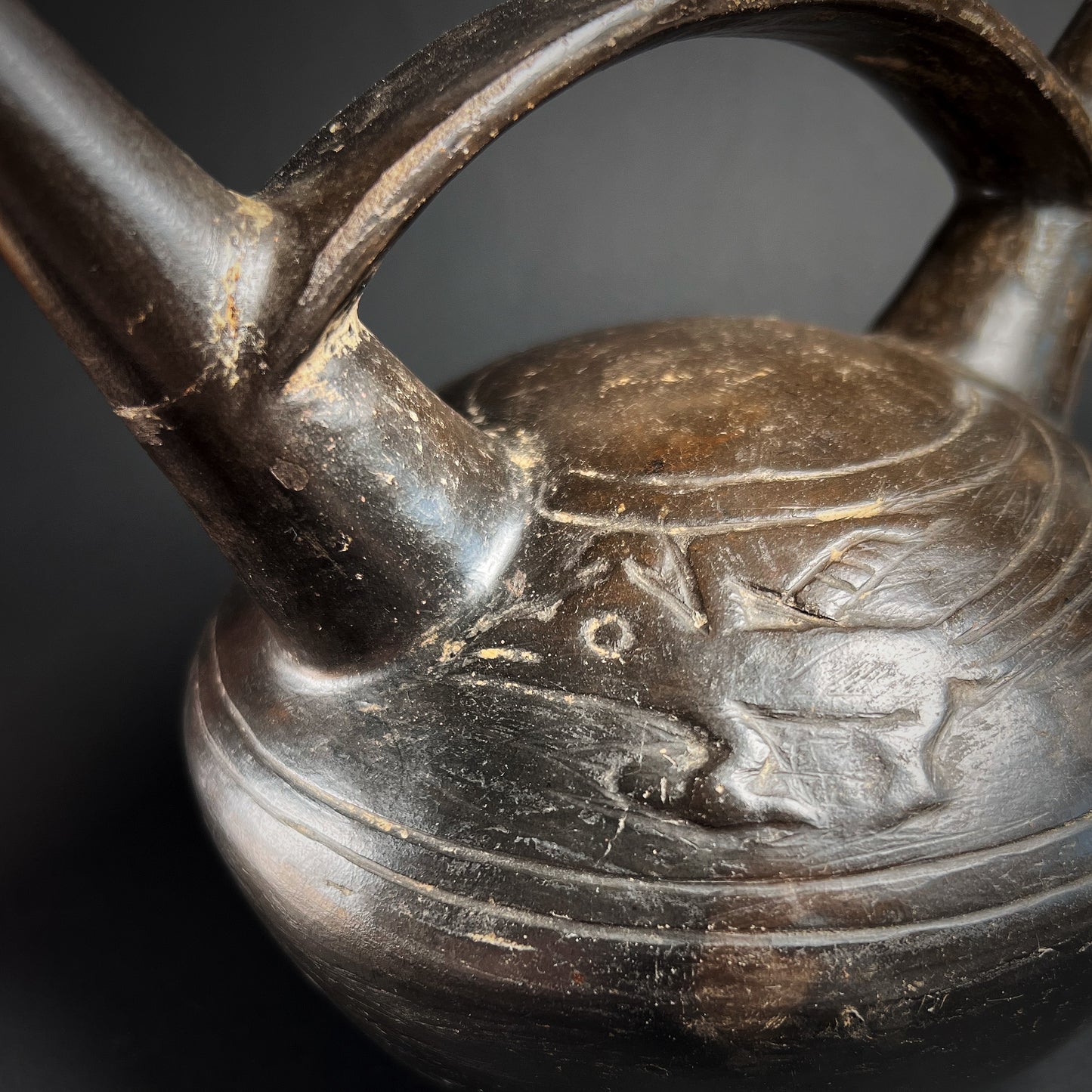Lambayeque Blackware Double Spouted Vessel