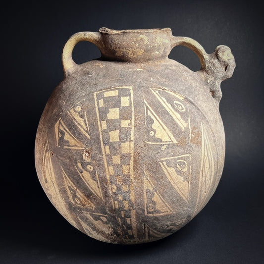 Chancay Pottery Canteen with Monkey