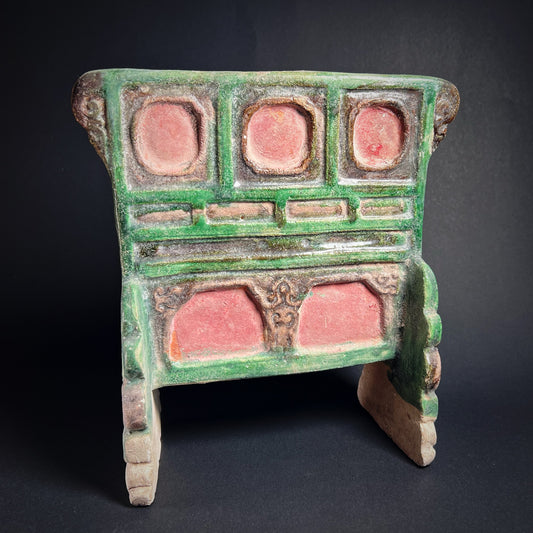 Ming Dynasty Green Glazed Pottery Standing Screen