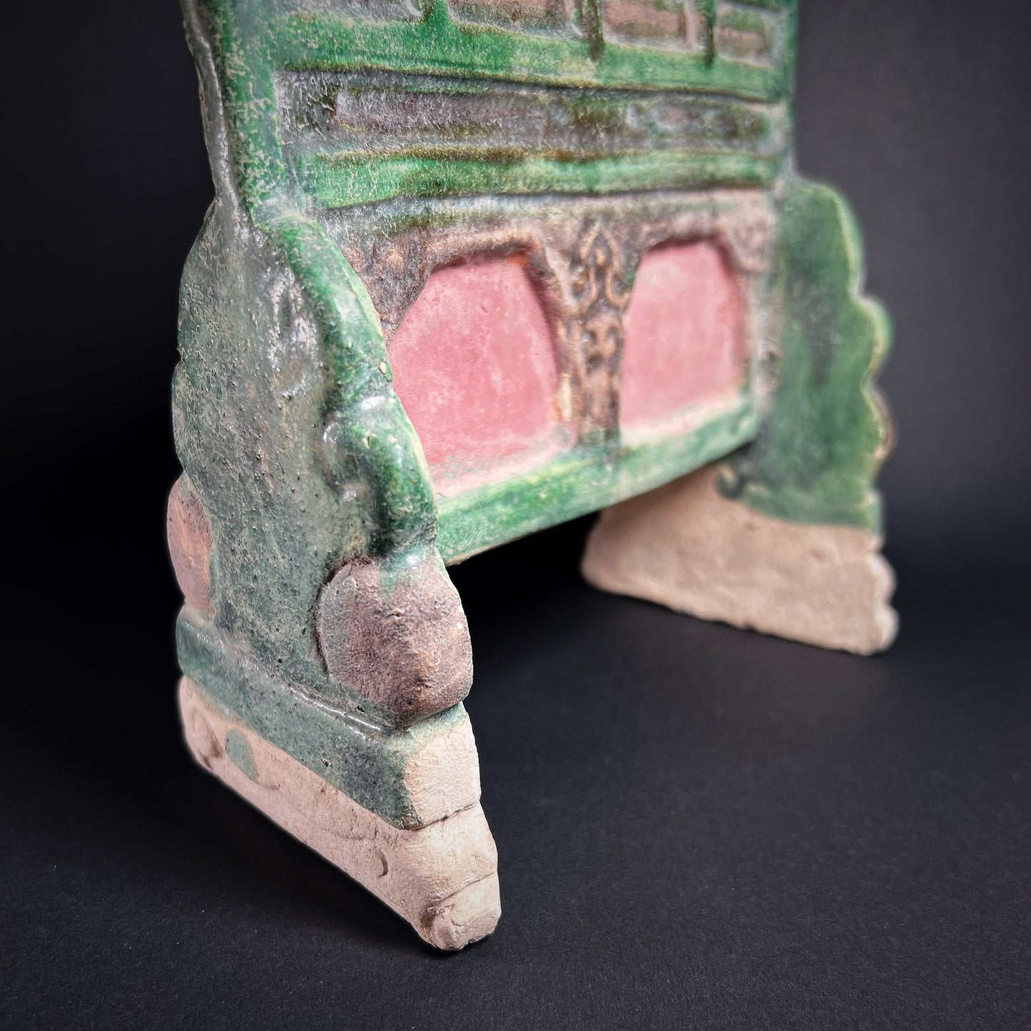 Ming Dynasty Green Glazed Pottery Standing Screen