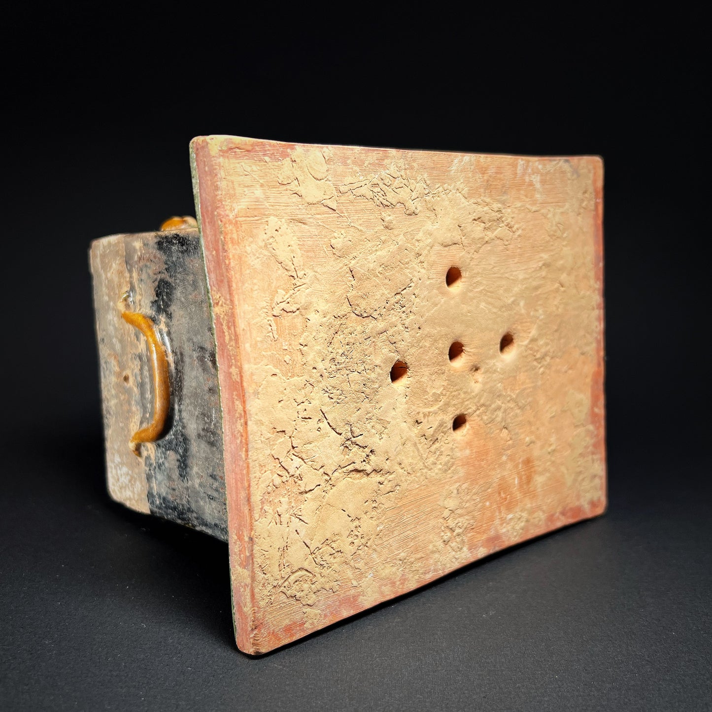 Ming Dynasty Green Glazed Pottery Offering Chest