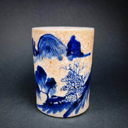Qing Dynasty Guangxu Blue and White Porcelain Brush Pot Bitong