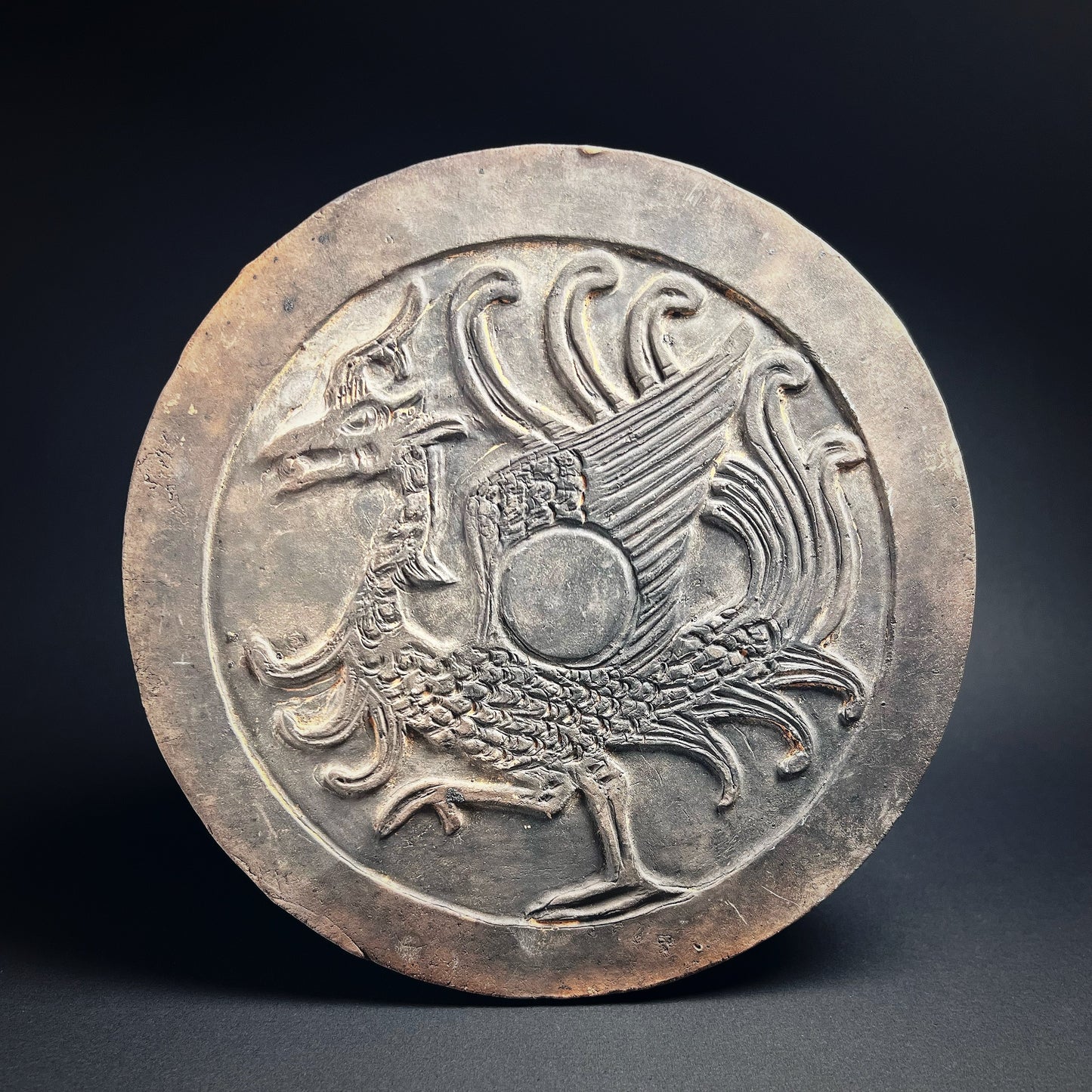 Han Dynasty Style Pottery Roof Eave Tile Fragment