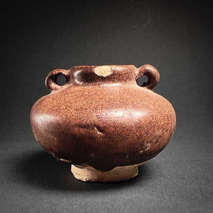 Thai Sawankhalok Brown Glazed Stoneware Jarlet