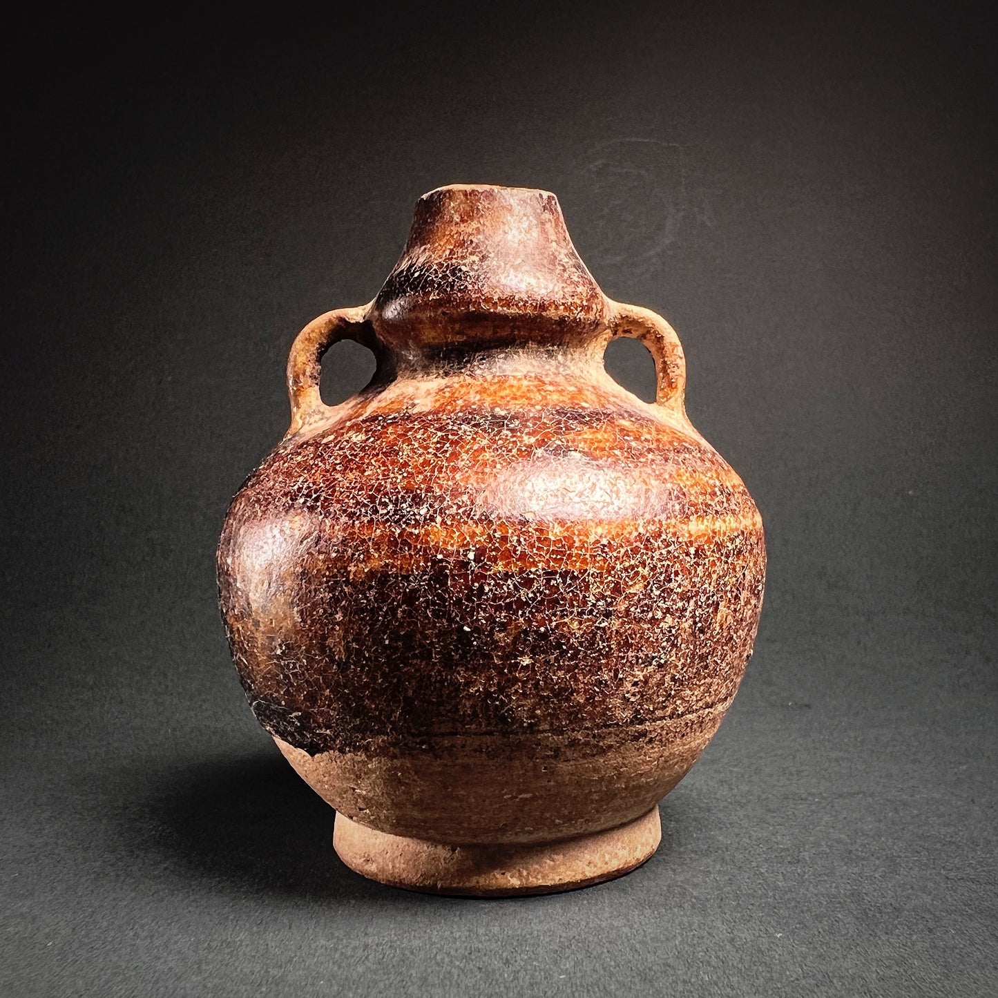 Thai Sawankhalok Brown Glazed Stoneware Mercury Bottle