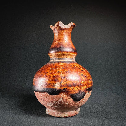 Thai Sawankhalok Brown Glazed Stoneware Mercury Bottle