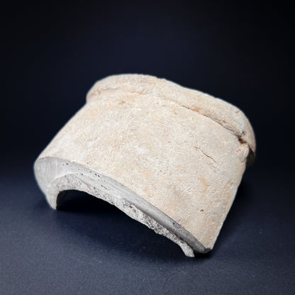 Ming Dynasty Pottery Roof Tile End Fragment with Taotie Mask