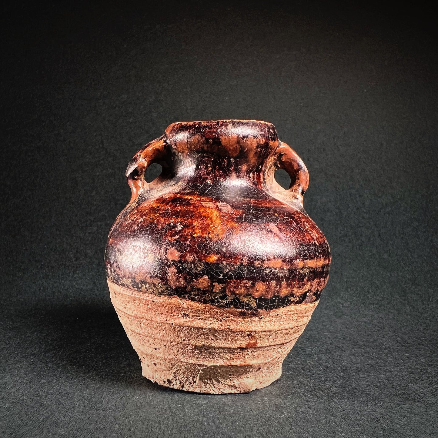 Thai Sawankhalok Brown Glazed Stoneware Bottle